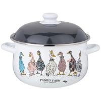 934-624 Кастрюля эмалированная сталь с крышкой AGNESS, серия "FAMILY FARM", 5л, 24*14см