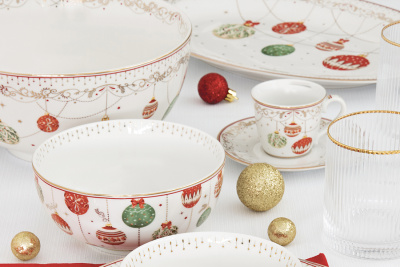 EL-R1192/CEVE Салатник 23*10 см 2,5 л, Easy Life, Christmas Eve, декор "Новогодние шары"