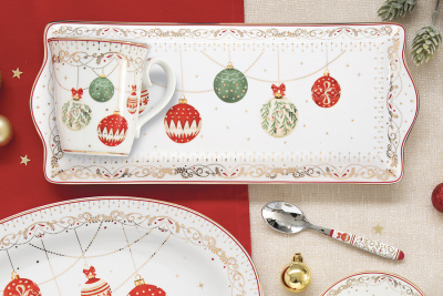 EL-R1192/CEVE Салатник 23*10 см 2,5 л, Easy Life, Christmas Eve, декор "Новогодние шары"