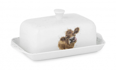 Маслёнка с крышкой Royal Worcester Забавная фауна Буренка 18,3 см, фарфор костяной RWC WN43