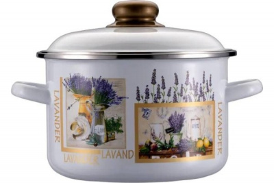 93-LN-EN-02 Кастрюля эмалированная 2л индукция, REGENT, серия LAVANDA