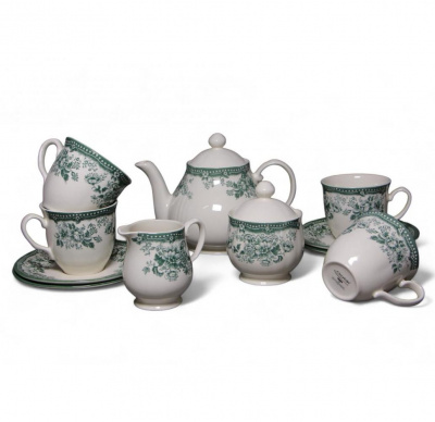 93-9911 Чайный сервиз на 4 персоны 11 предметов, Claytan, серия DIANA ROSE JADE GREEN