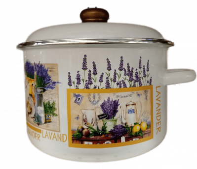 93-LN-EN-55 Кастрюля  5л эмалированная цилиндрическая LAVANDA индукция