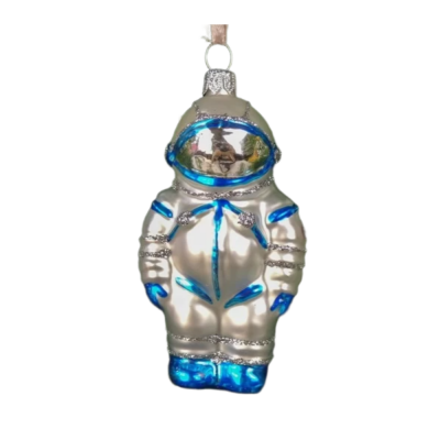 ФУ-616/2 Ёлочная игрушка 11см, декор "Космонавт", стекло, в подарочной упаковке 